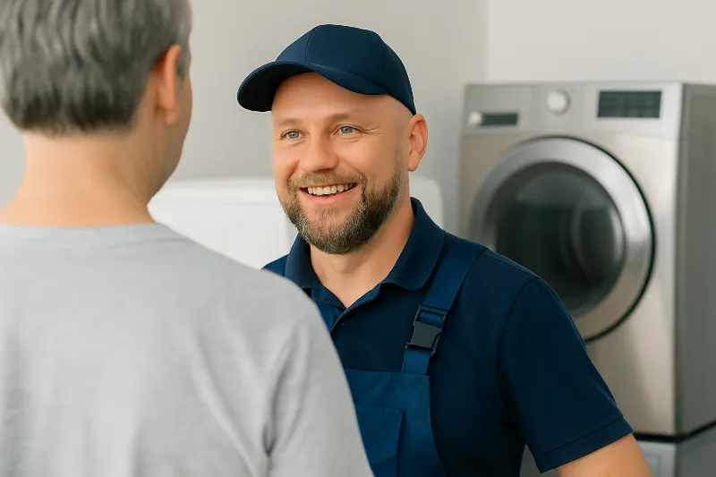 Appliance Repair Technician fixing a washer in Franklin TN